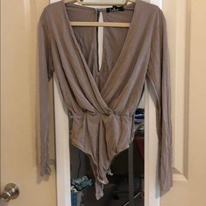 Tan Low Cut Bodysuit